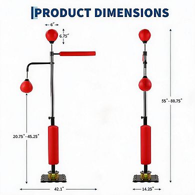 Adjustable Freestanding Boxing Bag with Durable PU Speed Ball, For Home Boxing Bounce Back Training