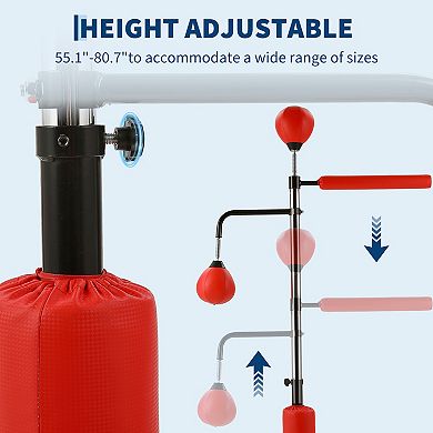 Adjustable Freestanding Boxing Bag with Durable PU Speed Ball, For Home Boxing Bounce Back Training