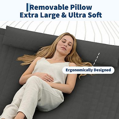 Double Quilted Hammock for 2 - Weather Resistant, Curved Bar, 12FT, 450 lbs, Backyard, Patio, Lawn