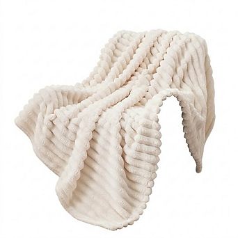Striped Throw Blanket Soft Lightweight Flannel Cozy All Season Decorative Blanket