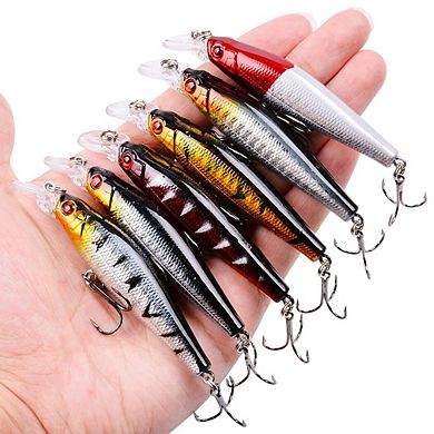 56pcs Fishing Lures Kit Mixed Minnow Popper Crank Baits Hooks