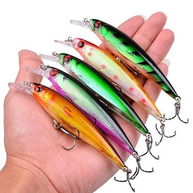 43pcs Fishing Lures Kit Minnow Popper Crank Baits Hooks