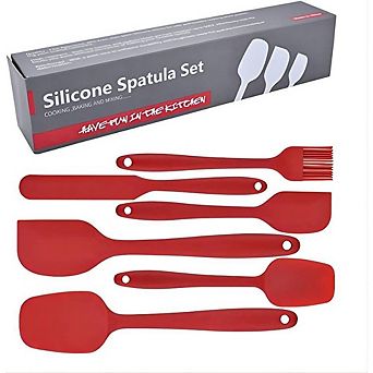 6 pc Silicone Spatula Set, Food-Grade, Heat-Resistant, Multipurpose Kitchen Tools