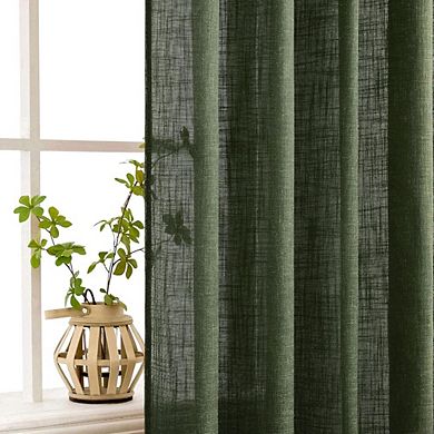 Linen Curtains 2 Panels, Light Filtering, Semi-Sheer Drapes