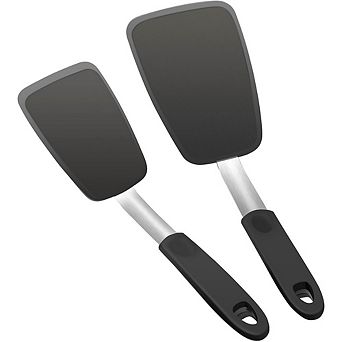 2 pc Flexible Silicone Turner Set, Heat-Resistant, Nonstick Cooking Utensils