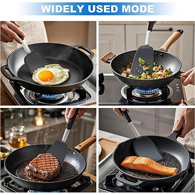 2-Piece Flexible Silicone Turner Set, Heat-Resistant, Nonstick Cooking Utensils