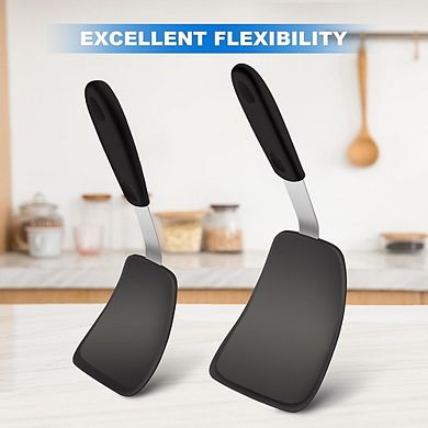 2-Piece Flexible Silicone Turner Set, Heat-Resistant, Nonstick Cooking Utensils