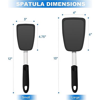 2-Piece Flexible Silicone Turner Set, Heat-Resistant, Nonstick Cooking Utensils