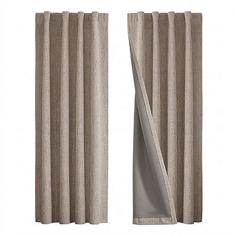 Blackout Curtains Thermal Insulated Linen Drapes for Bedroom & Living Room