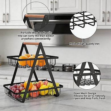 Splendid Frame 2 Tier Countertop Fruit Basket
