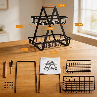 Splendid Frame 2 Tier Countertop Fruit Basket