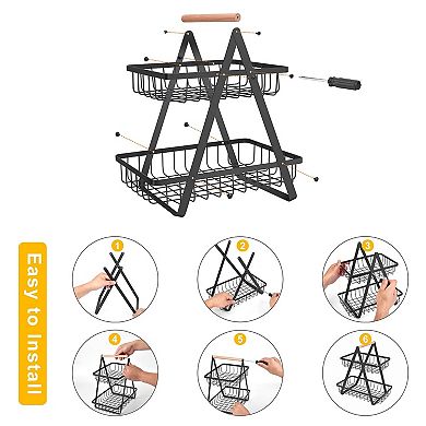 Splendid Frame 2 Tier Countertop Fruit Basket