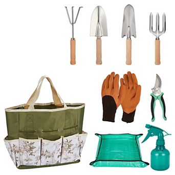 10 pc Stainless Steel Garden Tool Set-Ergonomic Heavy Duty for Planting, Weeding, PruningGarden Care