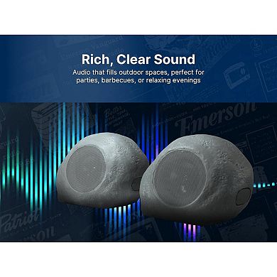 Emerson 1-Pair Mini Pebbles Duo Bluetooth Speakers with TWS