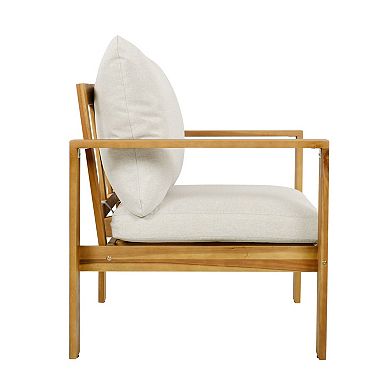 Eazegath Outdoor Wood Single Club Sofa Chair with Cushions