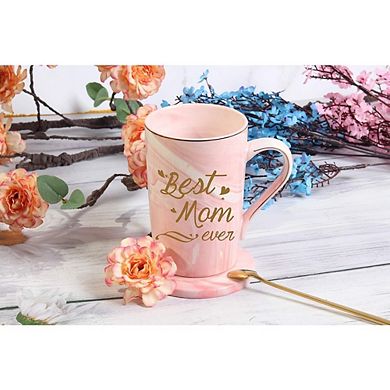 Best Mom Mug Gift Set with Spoon Cup Mat and Gift Box