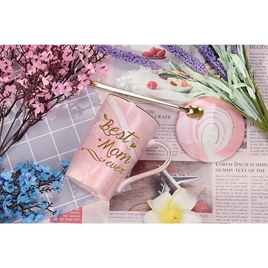 Best Mom Mug Gift Set with Spoon Cup Mat and Gift Box