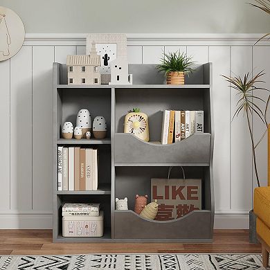 5-Cubby Kids Bookshelf and Bookcase for Storage Books and Toys