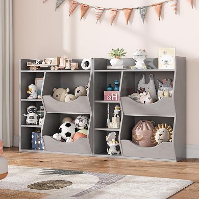 5-Cubby Kids Bookshelf and Bookcase for Storage Books and Toys