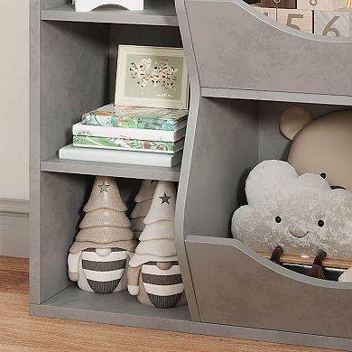 5-Cubby Kids Bookshelf and Bookcase for Storage Books and Toys