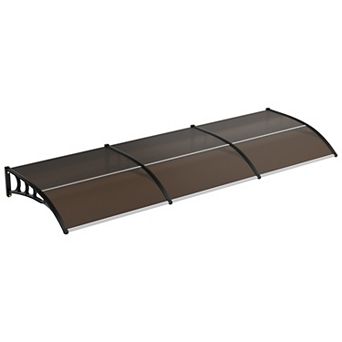 Heavy-Duty Polycarbonate Door Awning-UV/Rain/Snow/Sun Protection, Plastic Steel Brackets, 100x300cm