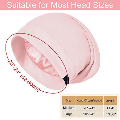 Satin Bonnet Women Adjustable Satin Lined Silk Sleep Cap