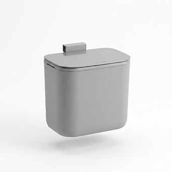 Odor-Proof Hanging Kitchen Compost Bin, Trash Can with Stainless Steel Lid, 9L