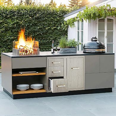 Stainless Steel Outdoor Kitchen Door Drawer Combo 29.5" W x 22.6" H x 21.7" D