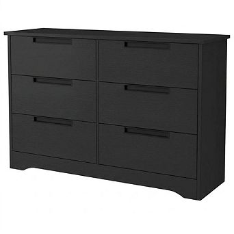 6-Drawer Modern Wood Dresser with Recessed Handles, Large Storage for Bedroom, Living Room, Hallway