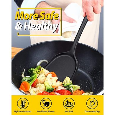 2-Pc Silicone Wok Spatula Set Heat Resistant, Nonstick, Dishwasher Safe