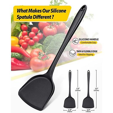 2-Pc Silicone Wok Spatula Set Heat Resistant, Nonstick, Dishwasher Safe