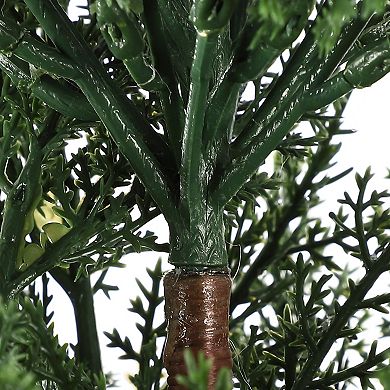 2 Pack Artificial Cedar Pine Trees with Black Pots, UV Protected, Evergreen for Front Porch Decor