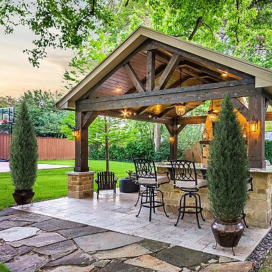 2 Pack Artificial Cedar Pine Trees with Black Pots, UV Protected, Evergreen for Front Porch Decor