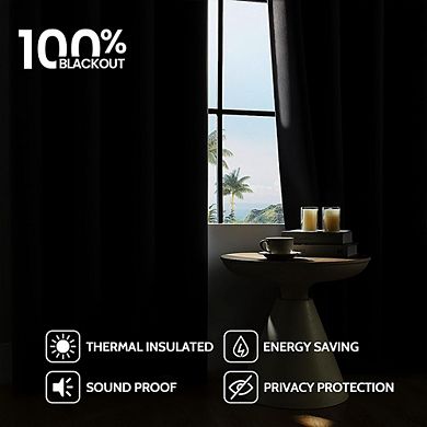 Linen Blackout Curtains, Thermal Insulated Grommet Window Panels