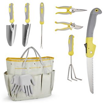 10 pc Heavy Duty Gardening Tool Set, Stainless Steel and Oxford Cloth