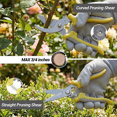 10-Piece Heavy Duty Gardening Tool Set, Stainless Steel and Oxford Cloth