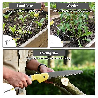 10-Piece Heavy Duty Gardening Tool Set, Stainless Steel and Oxford Cloth