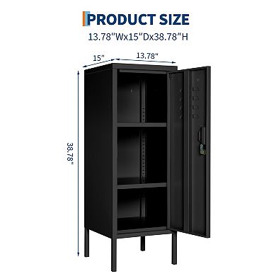 Metal Locker Cabinet with Lock Adjustable Shelf, Ventilated Steel Storage for Office & Home Use
