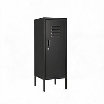 Metal Locker Cabinet with Lock Adjustable Shelf, Ventilated Steel Storage for Office & Home Use
