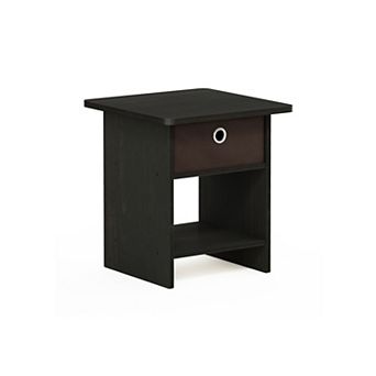 Furinno 15.5" x 15.5" x 17.8" Wood Nightstand Modern Bedside Table with Drawer & Shelf