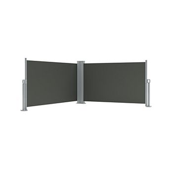 Retractable Double Side Awning Privacy Screen, Rainproof & UV Resistant, Folding Fence Divider