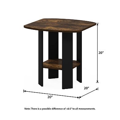 Furinno 20" x 20" x 20" Nightstand Modern Bedside Table with Shelf