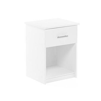 Furinno 15.6" x 17.8" x 24.2" Nightstand with Handle End Table with Drawer & Open Storage