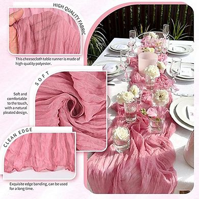 Cheesecloth Table Runner Boho Gauze Soft Sheer Fabric 10 Pack