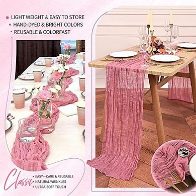 Cheesecloth Table Runner Boho Gauze Soft Sheer Fabric 10 Pack