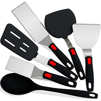 6 pc Spatula Set, Heat-Resistant, Stainless Steel & Nonstick Safe