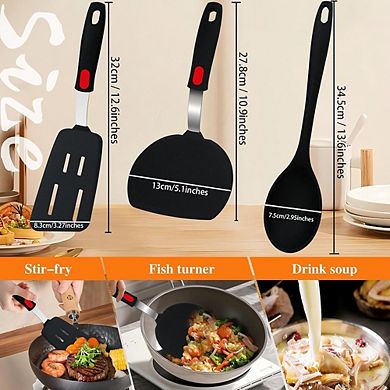 6-Piece Spatula Set, Heat-Resistant, Stainless Steel & Nonstick Safe