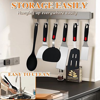 6-Piece Spatula Set, Heat-Resistant, Stainless Steel & Nonstick Safe