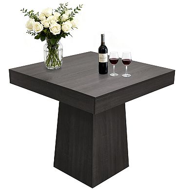 Square Dining Table for 4, 31.5'' Small Kitchen Table with Sturdy Pedestal Base, Wood Dinner Table