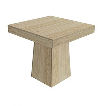 Square Dining Table for 4, 31.5'' Small Kitchen Table with Sturdy Pedestal Base, Wood Dinner Table